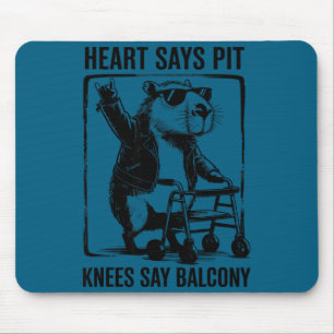 Funny Graphic Heart Says Pit Knees Say Mouse Mat