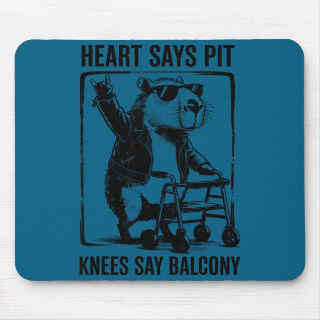 Funny Graphic Heart Says Pit Knees Say Mouse Mat (Front)
