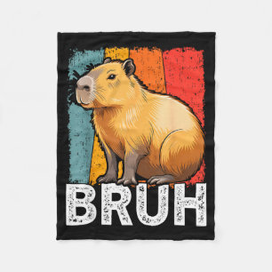 Funny graphic meme capybara bruh for boys girls me fleece blanket