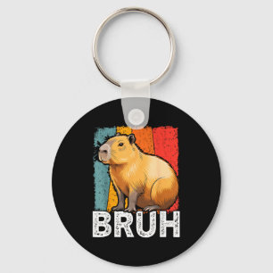 Funny graphic meme capybara bruh for boys girls me key ring