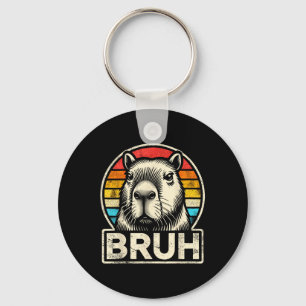 Funny Graphic Meme Capybara Bruh For Boys Girls Me Key Ring