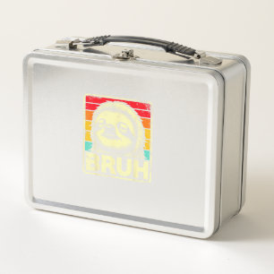 Funny Graphic Meme Sloth Bruh for Boys Girls Men W Metal Lunch Box