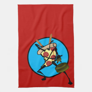 FUNNY GRAPHIC NINJA PIZZA RED KITCHEN DISH TOWEL