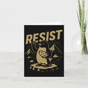 Funny Graphic Penguins Resist Penguin Against Tari Card