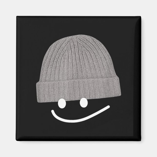 Funny Graphic Smile Face Men Women Cute Wool Hat W Magnet (Front)