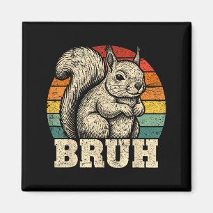 Funny Graphic Tees Squirrel Bruh For Boys Girls Me Magnet