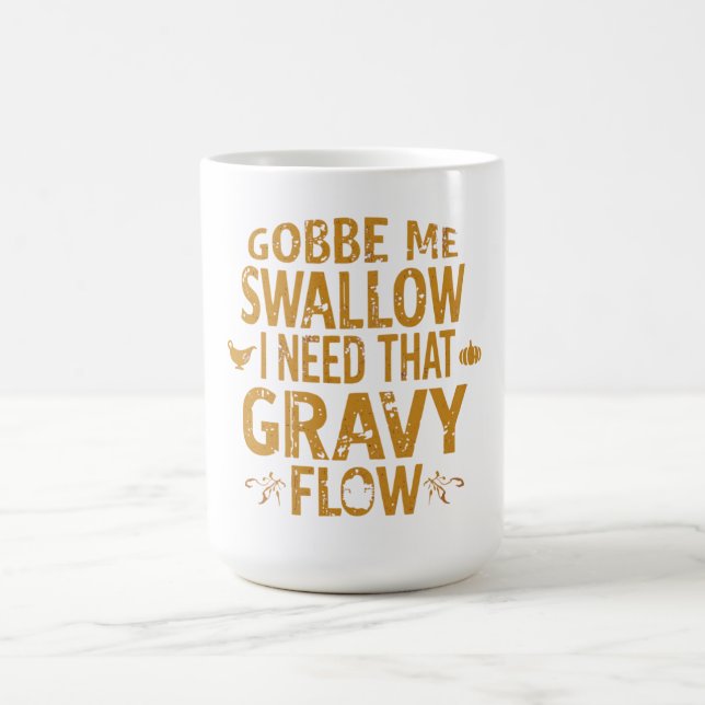 Funny Gravy Flow Thanksgiving Typography  Gif Coffee Mug (Center)