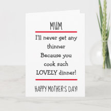 Funny Great Cook Cheeky Verse Happy Mothers Day