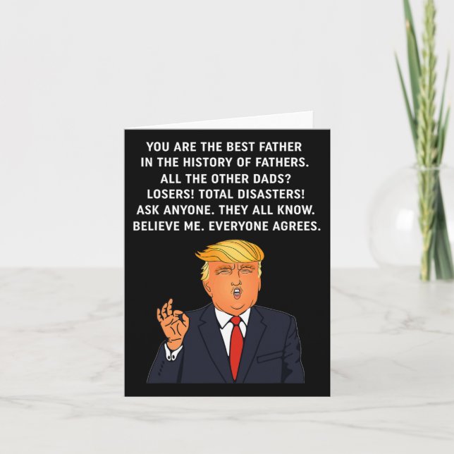 Funny Great Dad Donald Trump Father's Day Gift Tee Card (Front)