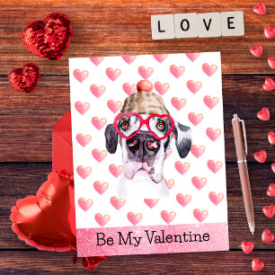Funny Great Dane Be My Valentine Dog Valentine's Holiday Postcard