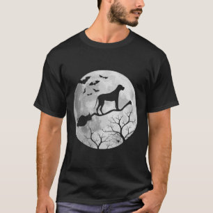 Funny Great Dane Flying Witch Costume Halloween Do T-Shirt
