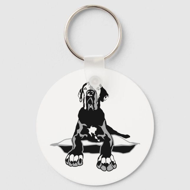 Funny Great Dane Ilios  Key Ring (Front)