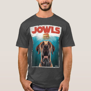 Funny Great Dane Jowlsop Fawn Natural Dog Mom Burg T-Shirt