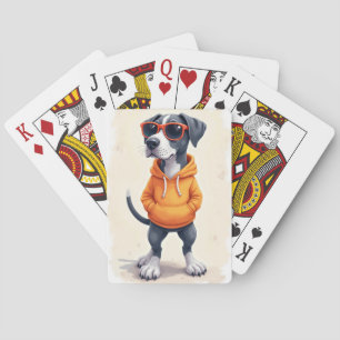 Funny Great Dane Kawaii Dog Playing Cards
