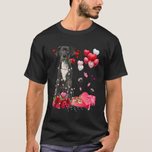 Funny Great Dane Rose Heart Happy Valentine Day Do T-Shirt