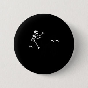 Funny Great Dane Running Skeleton Halloween _1 6 Cm Round Badge
