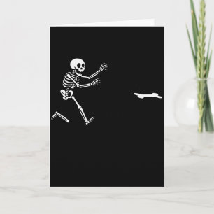 Funny Great Dane Running Skeleton Halloween _1 Card