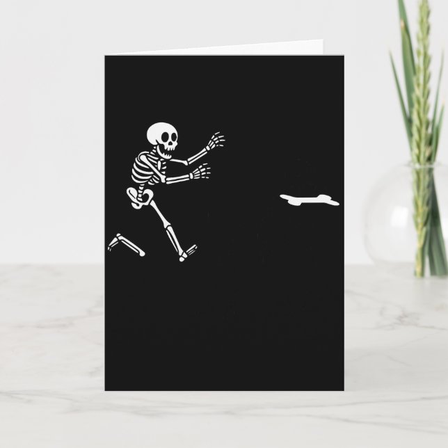 Funny Great Dane Running Skeleton Halloween _1  Card (Front)