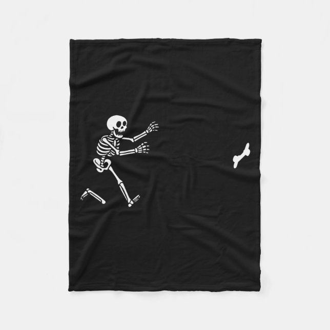 Funny Great Dane Running Skeleton Halloween  Fleece Blanket (Front)