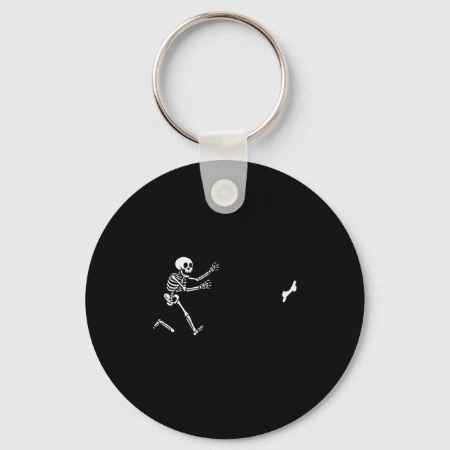 Funny Great Dane Running Skeleton Halloween  Key Ring (Front)