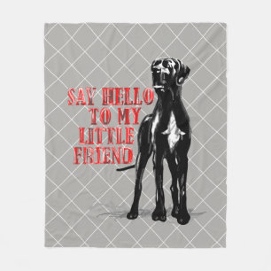 Funny Great Dane Salute Fleece Blanket