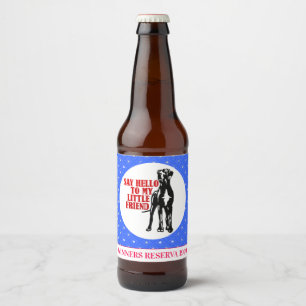 Funny Great Dane Winner Wine Beer Bottle Label