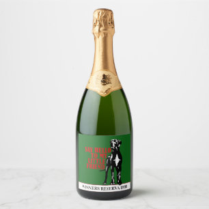 Funny Great Dane Winner Wine Sparkling Wine Label