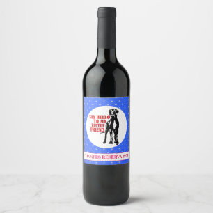 Funny Great Dane Winner Wine Wine Label