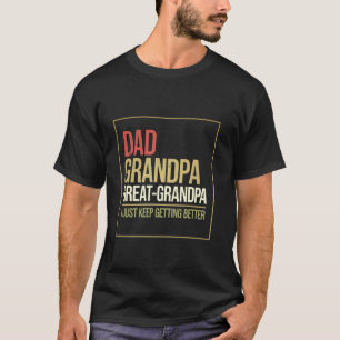 Funny Great Grandpa Family Generations for Fathers T-Shirt