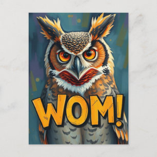Funny Great Horned Owl WHOM Grammar Postcard