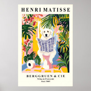 Funny Great Pyrenees Art Print – Matisse Style