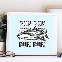 Funny Great White Shark Attack Art Print