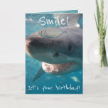 Funny Great White Shark Birthday Card<br><div class="desc">The best birthday card ever! Funny and with the coolest Great White Shark images you've ever seen! Feel free to personalise the card to your perfection! The great white shark (Carcharodon carcharias), also known as the great white, white shark or white pointer, is a species of large mackerel shark which...</div>