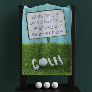 Funny Greatest Golfer Ever Poem Monogrammed Golf Towel