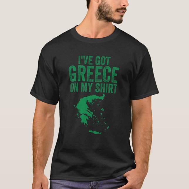 Funny Greece Map Gift For Europe Greek Pun Lover M T-Shirt (Front)
