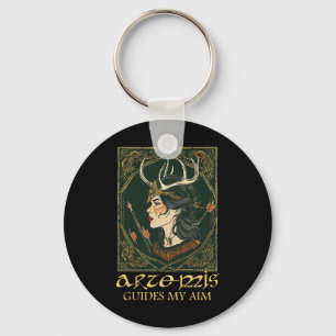 Funny Greek Goddess Artemis Deer Hunting Mythology Key Ring