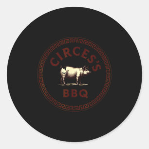 Funny greek mythology circe's bbq adventure  classic round sticker