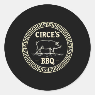 Funny Greek Mythology Circe's Bbq Odyssey  Classic Round Sticker