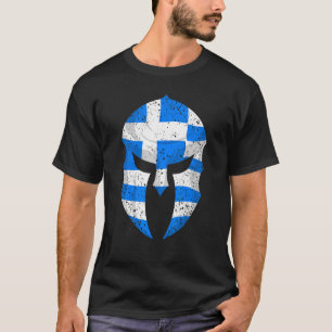 Funny Greek Spartan Helmet Flag Gift For Men Women T-Shirt