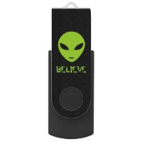 Funny green alien head USB flash drive stick