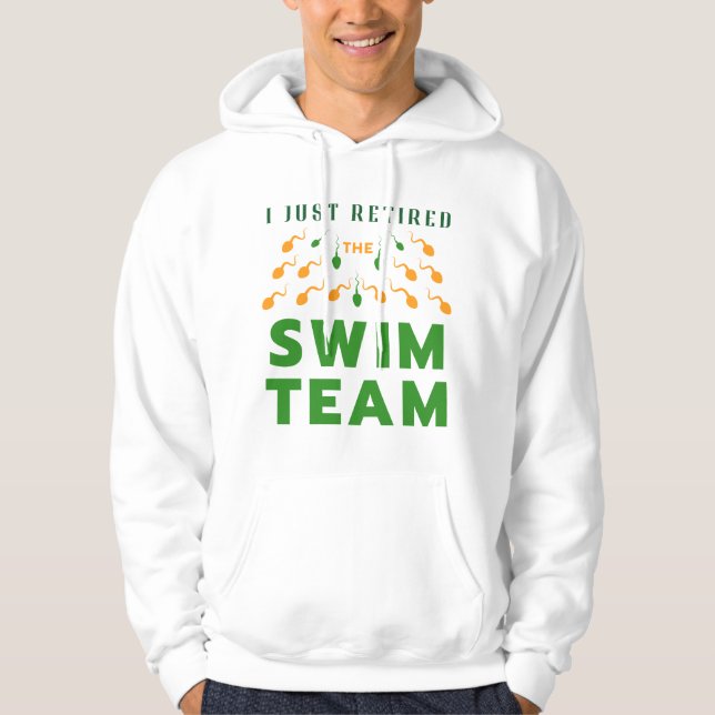Funny Green And Orange I Just Retired Swim Team Hoodie (Front)
