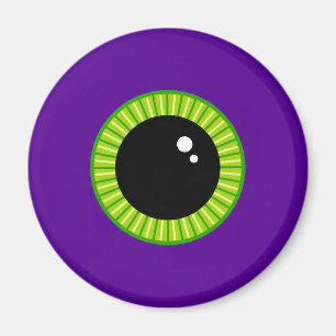 Funny Green and Purple Monster Eyeball Magnet