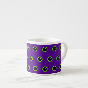Funny Green and Purple Monster Eyes Espresso Cup