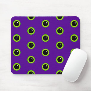 Funny Green and Purple Monster Eyes Mouse Mat