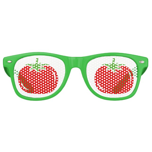 Funny green and red tomato party shades sunglasses (Front)