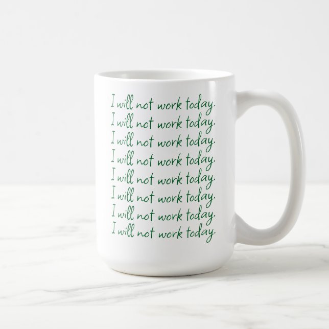 Funny Green and White Retirement Reminder Coffee Mug (Right)