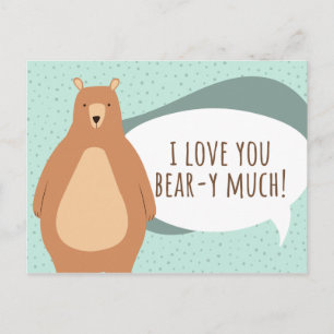 Funny Green Bear Love You Postcard