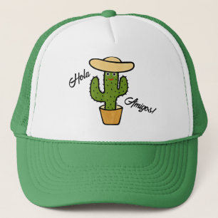 Funny green cactus trucker hat