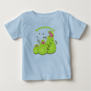 Funny green carnivorous pitcher plants cartoon baby T-Shirt