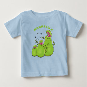 Funny green carnivorous pitcher plants cartoon baby T-Shirt